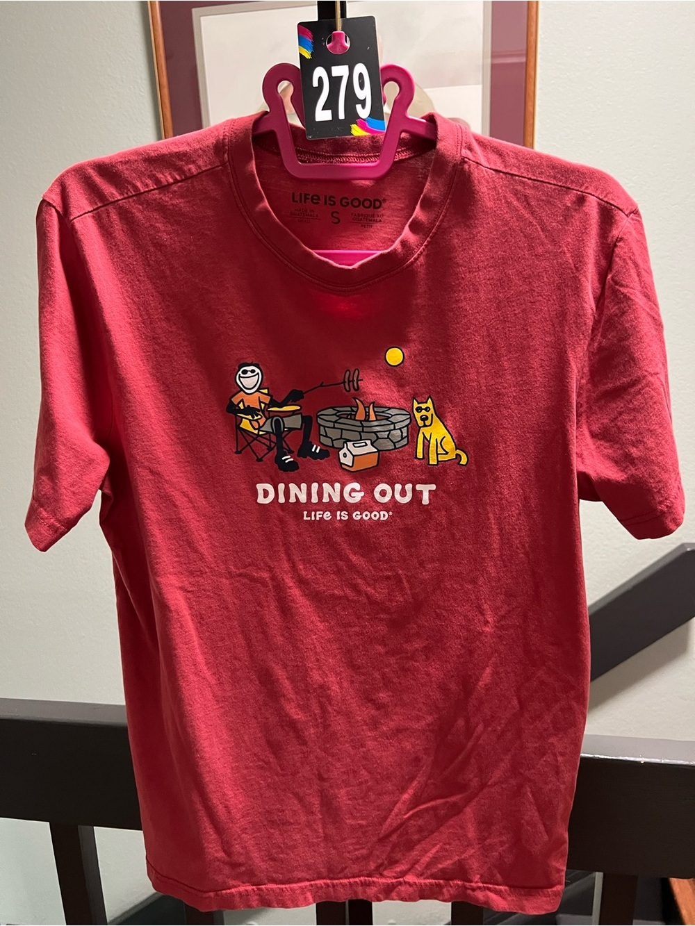 Life Is Good Red 'Dining Out' Campfire Graphic Tee - Short Sleeve #279